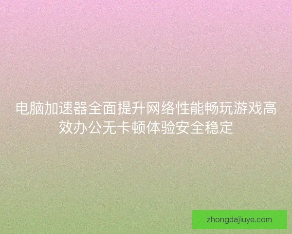 电脑加速器全面提升网络性能畅玩游戏高效办公无卡顿体验安全稳定